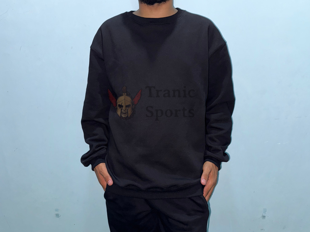 Black Crewneck Sweatshirt – Casual Streetwear for Men