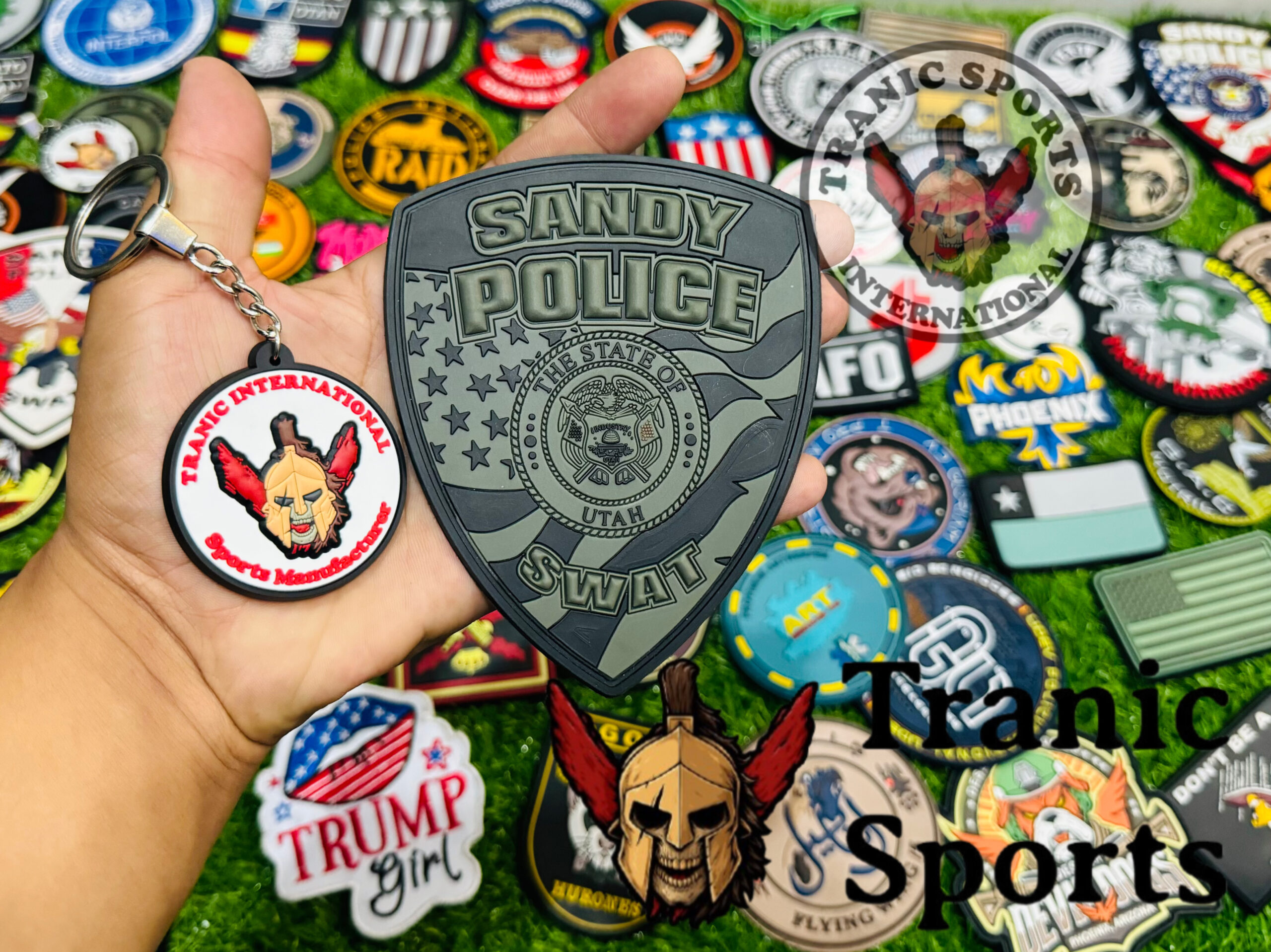 Sandy Police SWAT Subdued PVC Patch & Keychain