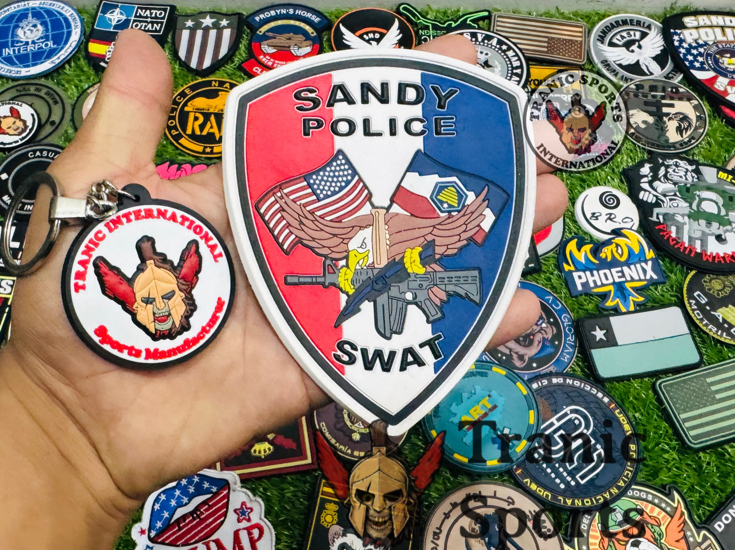 Sandy Police SWAT PVC Patch and Keychain Set