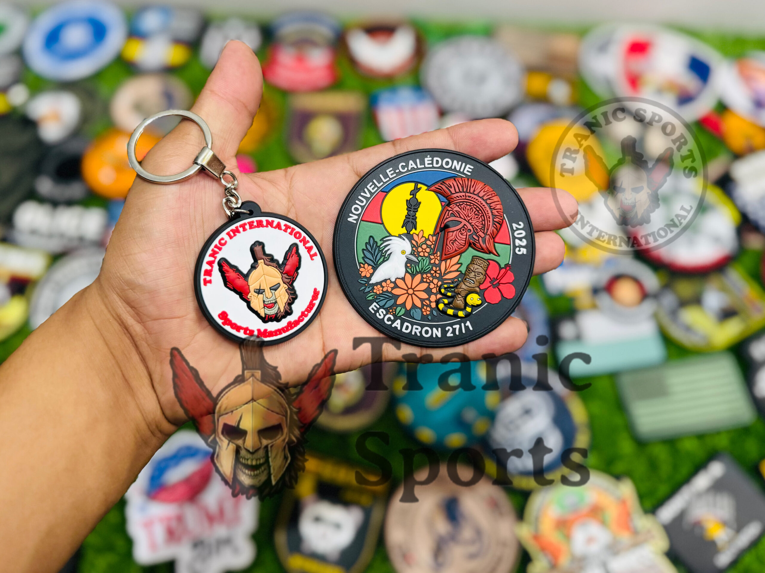 Nouvelle-Calédonie "Escadron 27/11" PVC Patch and Keychain Set